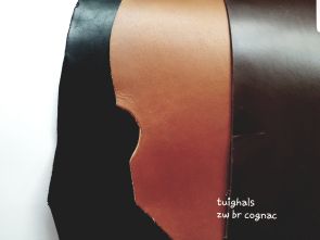 Tuighals zwart, diep bruin, donkerbruin, tabak, cognac, donkerblauw en blank, PRIJS PER VVT