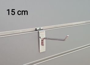 Haken enkel S-dnl slatwall  15cm