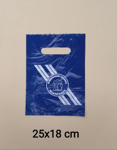 fournituren zakjes plastic blauw/zilver