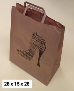 Papieren draagtassen met opdruk 250stuks, 28 x 15 x 38