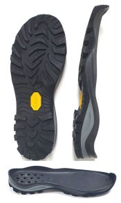 Vibram 502P (of M155) onderwerk Lite wolf PU tussenzool, sleehak, kuiponderwerk. zwart met grijs