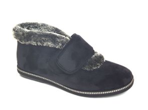 Pantoffel Relax SE20-03, met klittenband, zwart 36 t/m 42