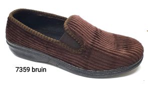 Blenzo pantoffel ribcord. 7359, bruin