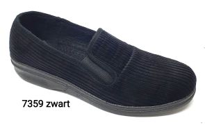 Blenzo pantoffel ribcord. 7359, zwart