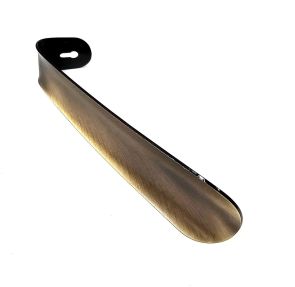 Schoenlepel 18cm metaal met haak, brons extra zware uitvoering