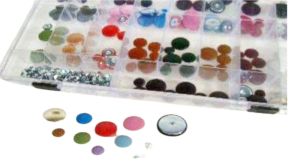 Sierknopen leer assorti doos