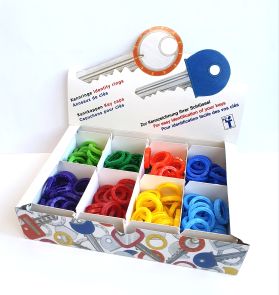 sleutelringen pvc assortiment doos