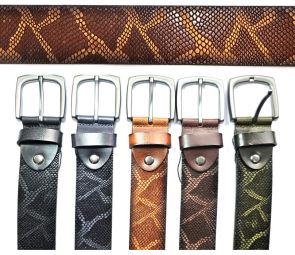 SV luxe herenriem artikel S-57 (4cm) met slangenprint