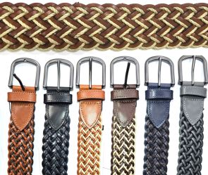 SV luxe Multi color vlecht-herenriem artikel S-70 (4cm)