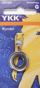 YKK zip 0081929  rundel silber